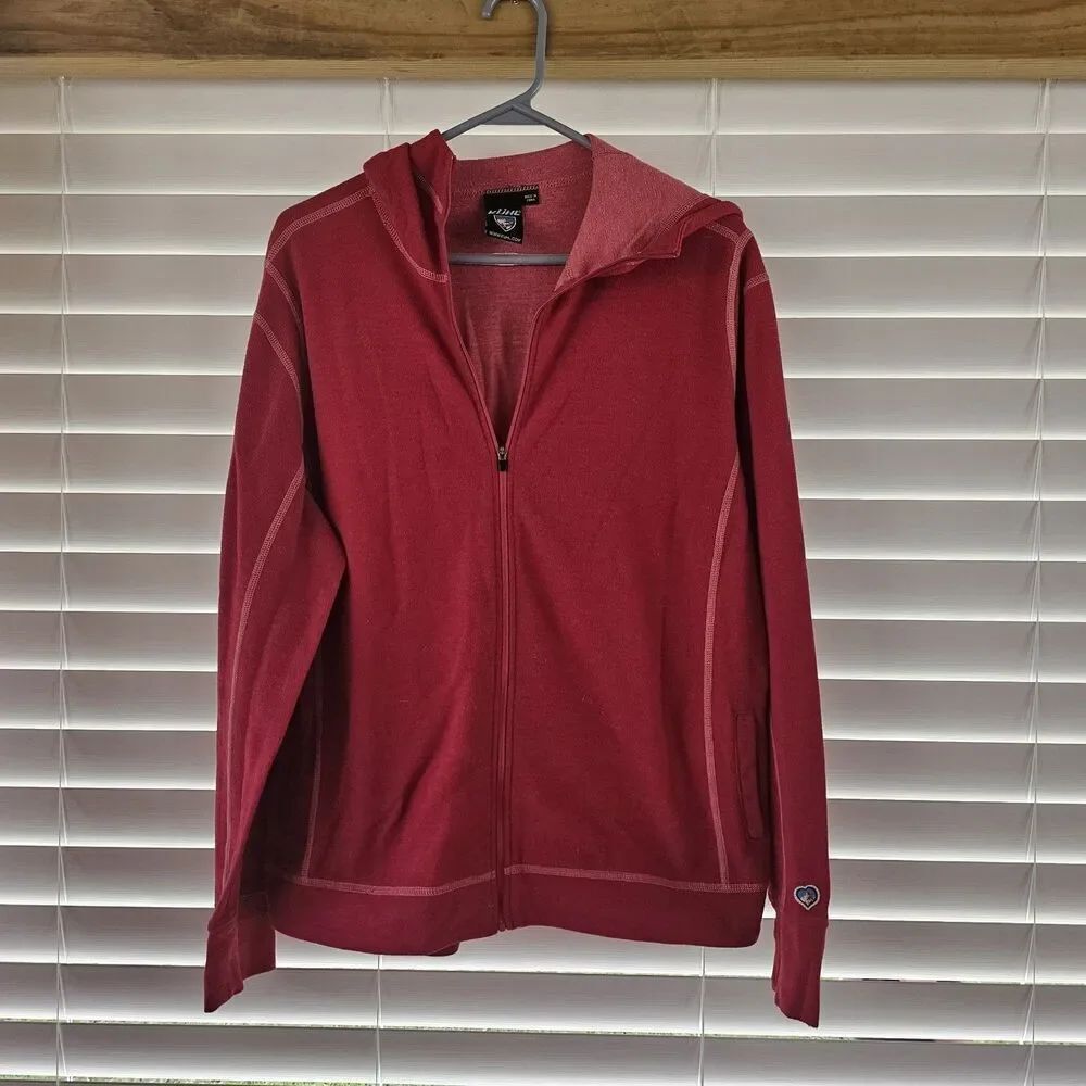 Kuhl Moongazer Full-Zip Hoodie Womens Xl Flatlock Stitching Hiking Sweatshirt